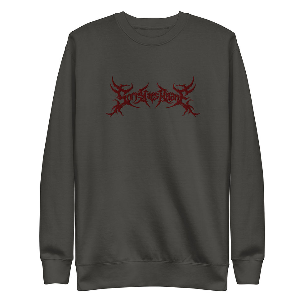Thumbnail: Red Death Metal Embroidered Logo Unisex Premium Sweatshirt