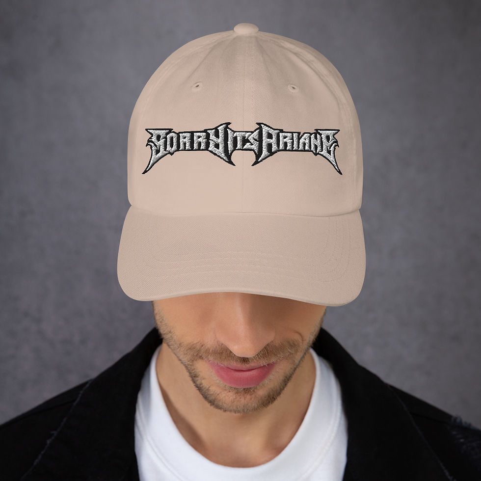 Thumbnail: White Heavy Metal Embroidered Logo Dad Hat
