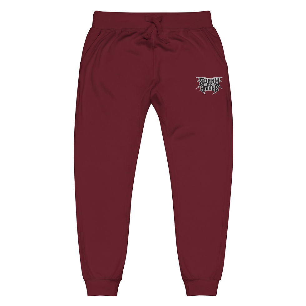 Thumbnail: Heavy Metal Embroidered Logo Unisex Fleece Sweatpants