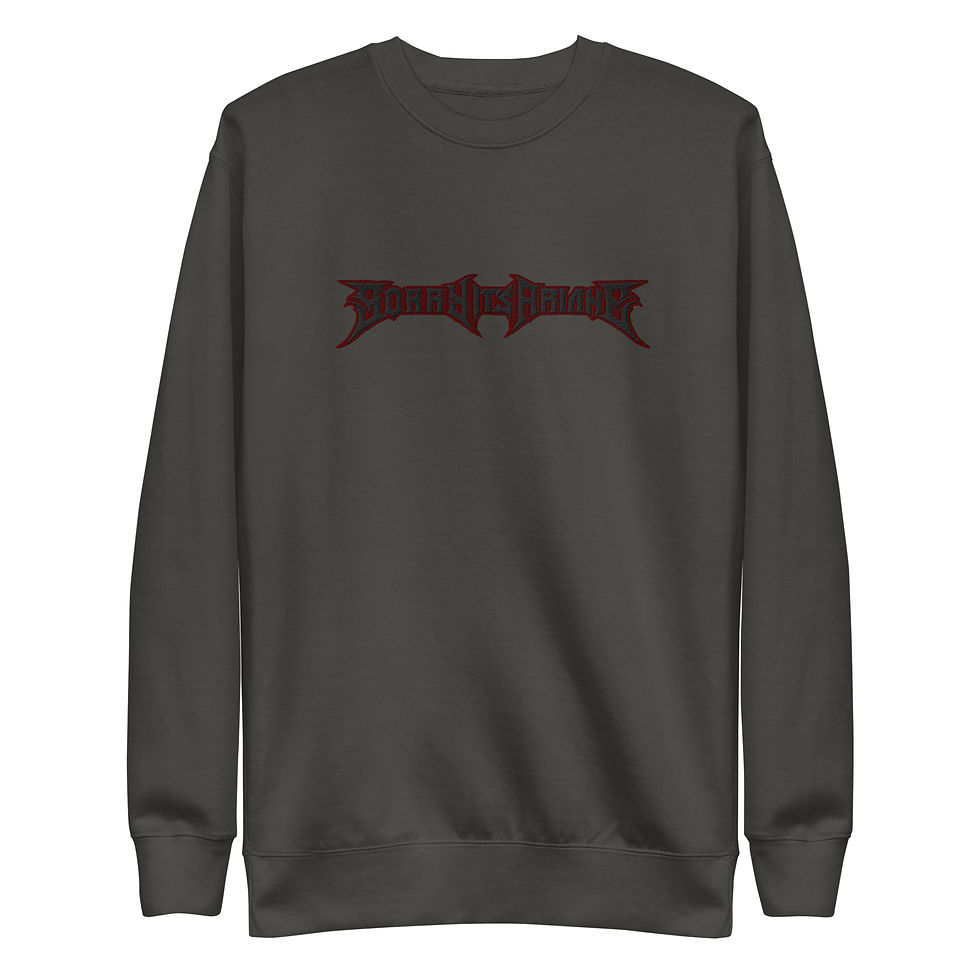Thumbnail: Red Heavy Metal Embroidered Logo Unisex Premium Sweatshirt