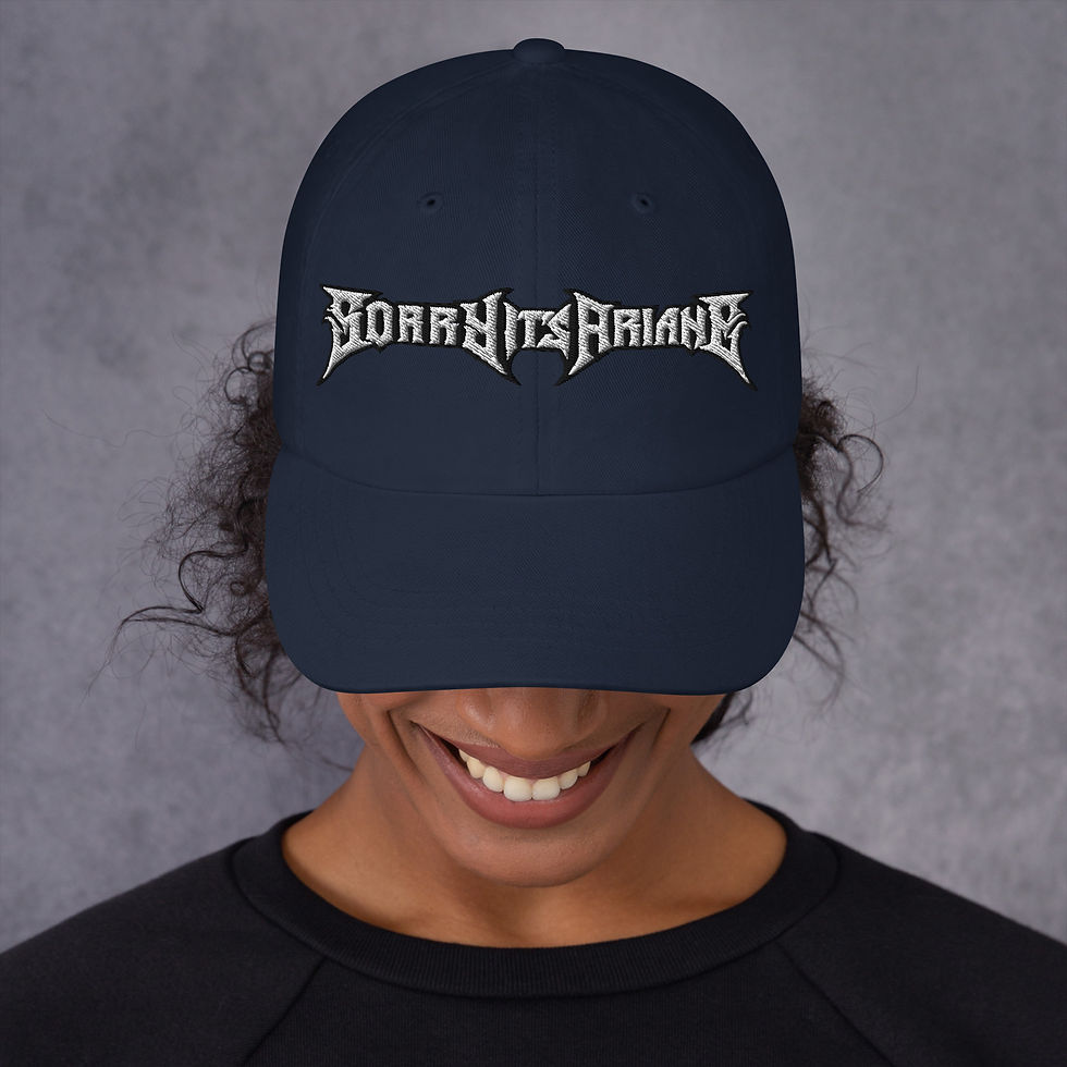 Thumbnail: White Heavy Metal Embroidered Logo Dad Hat