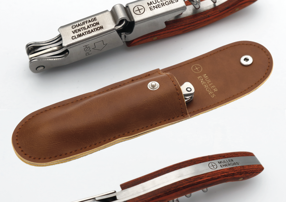 Limonadier en acier avec manche en acajou personnalisé.
Gravure laser sur les parties métalliques.