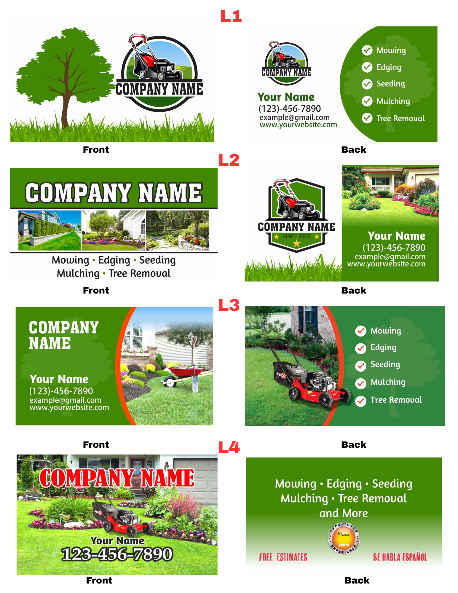 Landscaping Business Cards