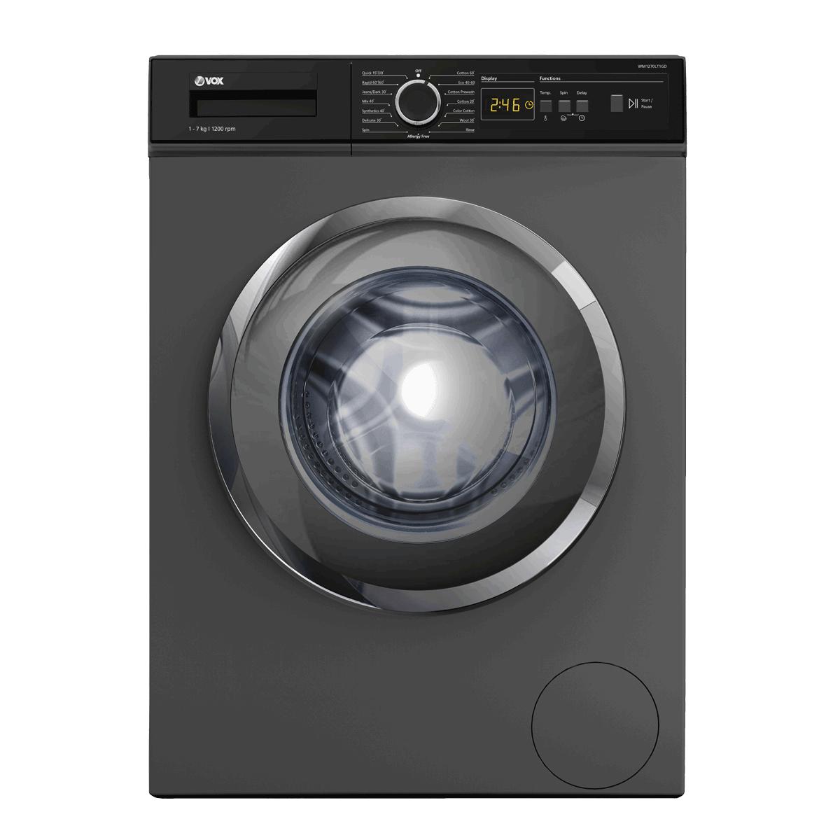 Πλυντήριο ρούχων Vox 7KG 1200RPM - Γκρι