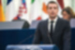 Jordan Bardella au Parlement européen, mai 2022. Photo : Parlement européen. License Creative Commons.