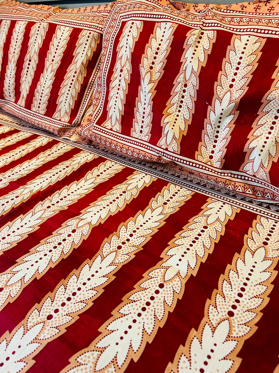 Blossom Double Bedsheet (Red - King Size)