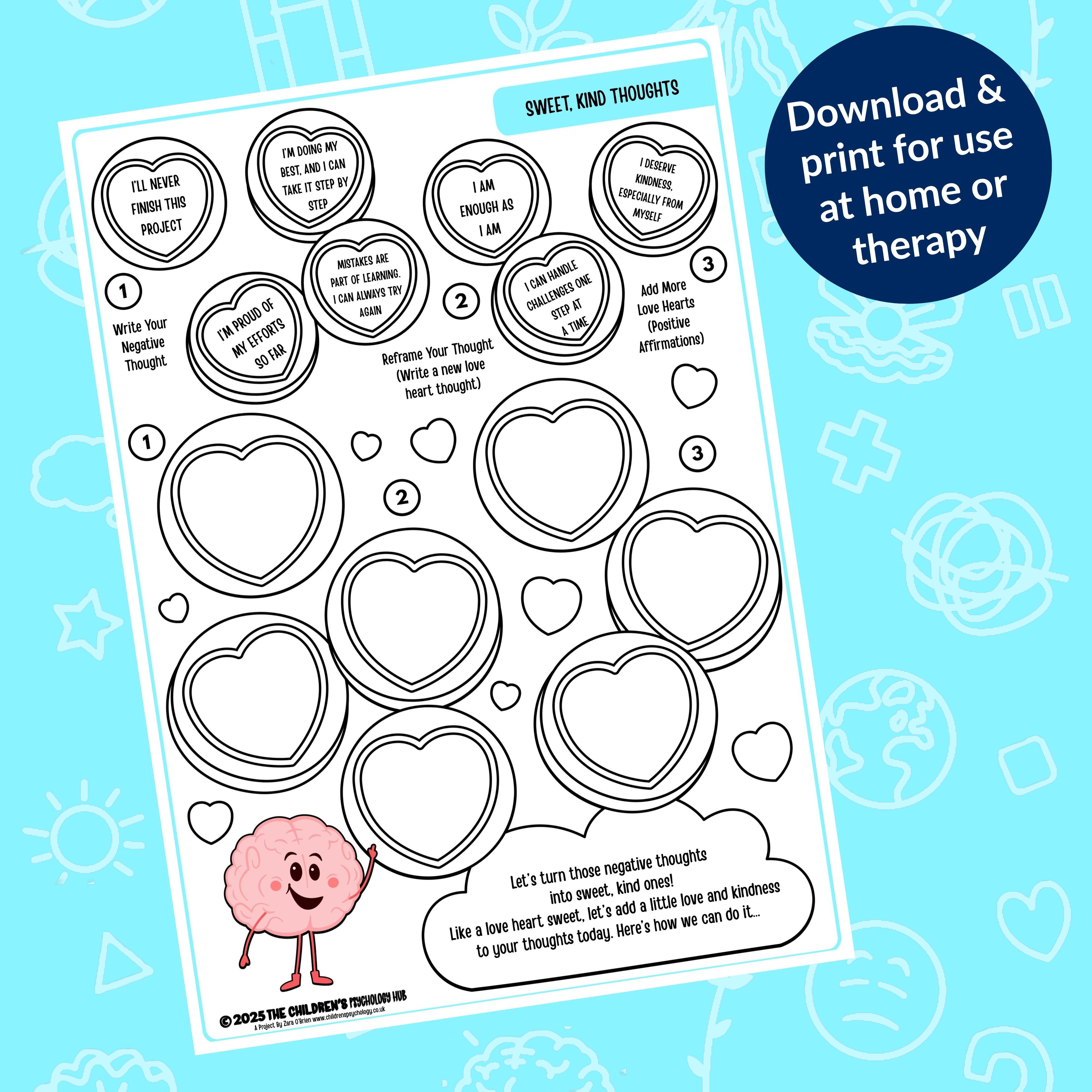 Sweet Kind Thoughts Worksheet