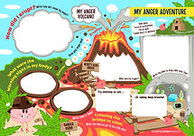 My Anger Adventure volcano worksheet helping children aged 5-12 understand and manage anger