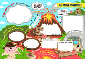 My Anger Adventure volcano worksheet helping children aged 5-12 understand and manage anger
