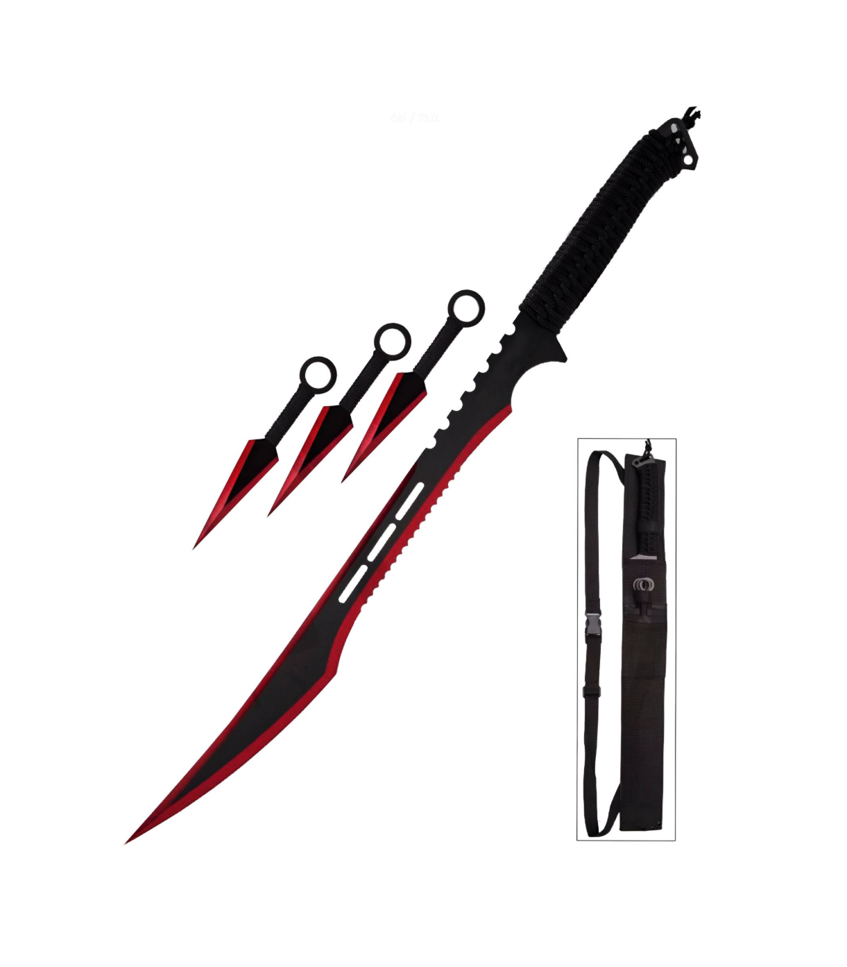 Set Lama e 3 Kunai Rosso/Nero