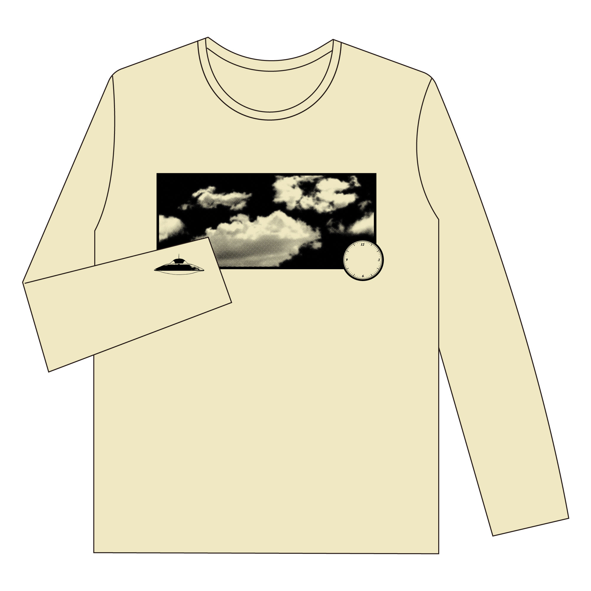 ロングTシャツ「たまにUFO」baby YELLOW