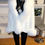Thumbnail: Natural White Mink Coat With Fox Trim Womans: X Large 