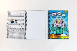 Crash! Boom! Pow! Learning to Play Drums, Dry Erase Template Level 1-2, Build your own beats and fills, creative