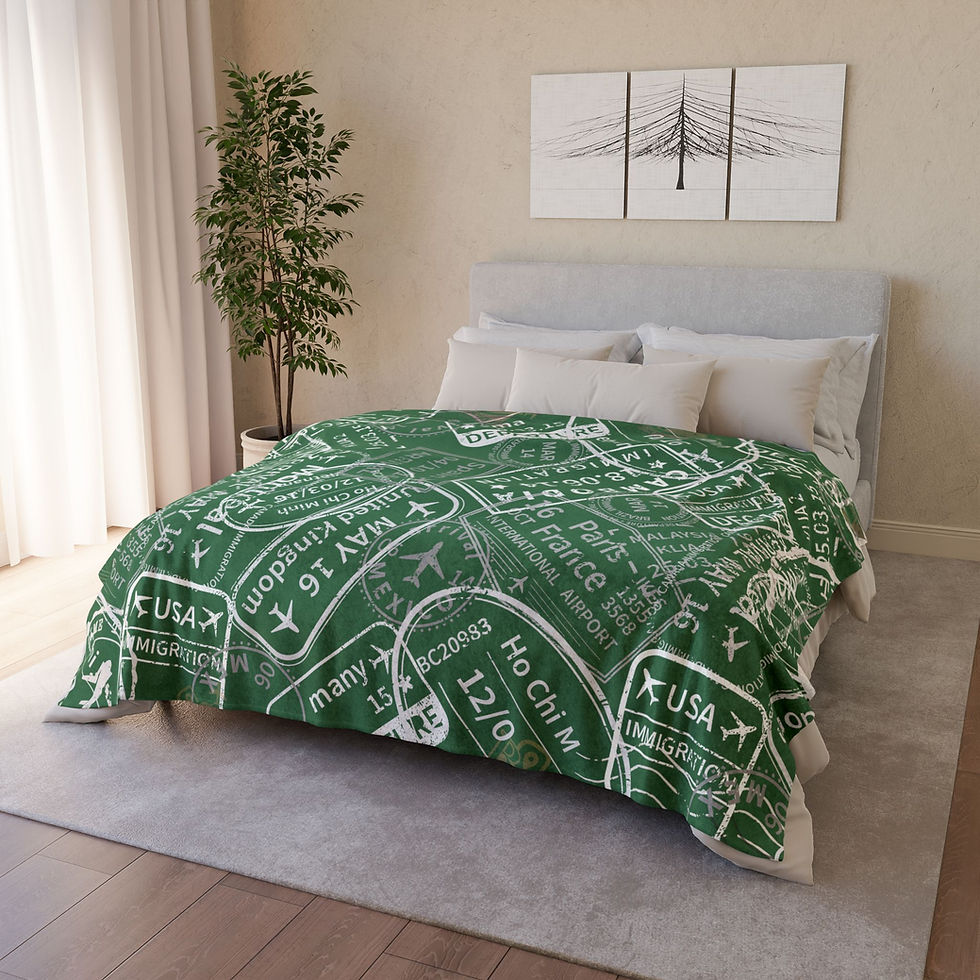 Thumbnail: Stamped Wanderlust Fleece Blanket