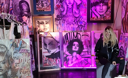 café Mimosa , art work ,expositions,montreal artist, josiane bossy, josiart, urban art , street art, contemporary art women artist spray paint, resto montreal , brunch, work hard brunch harder, Bossy