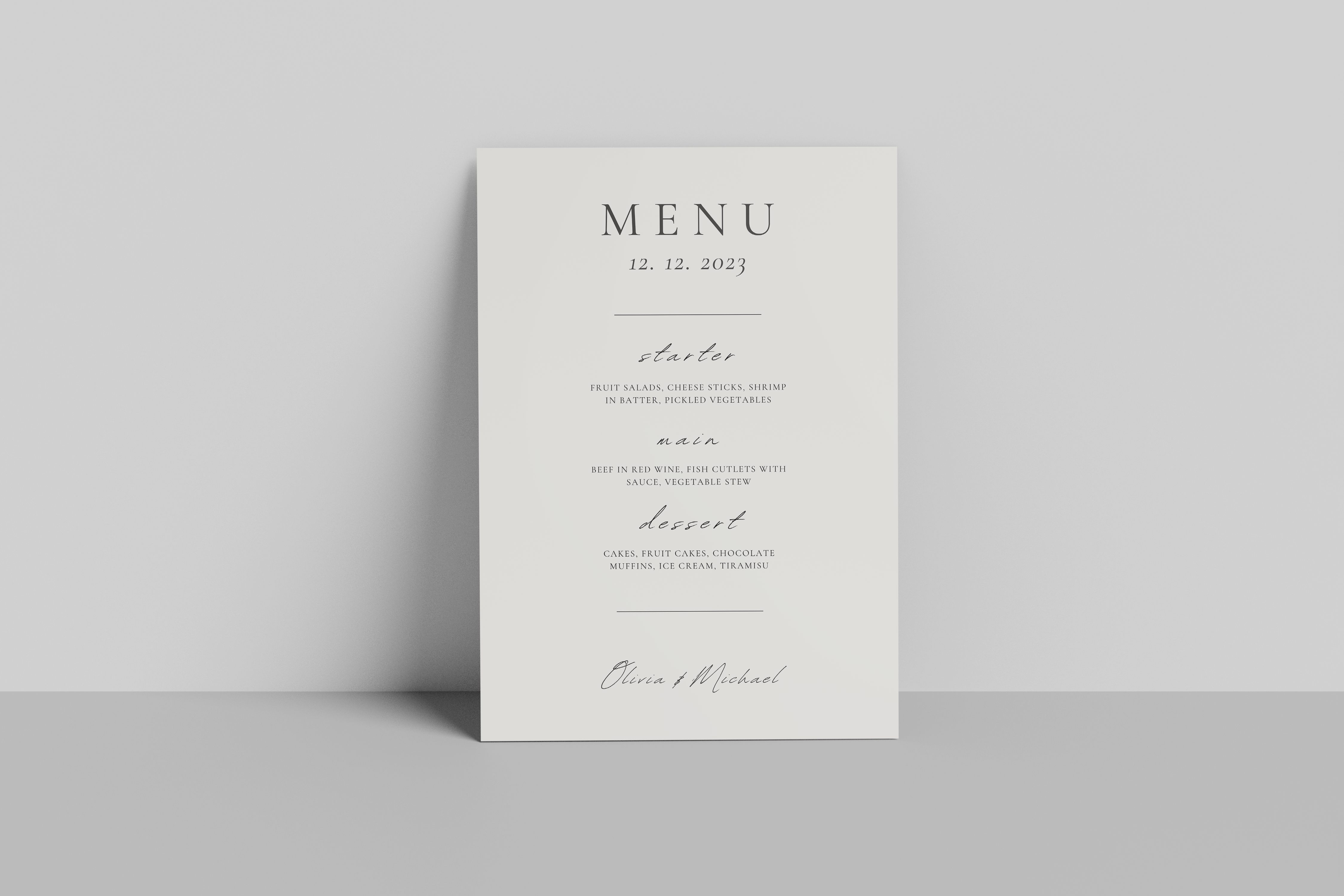 Simple Menu Template (Digital File)