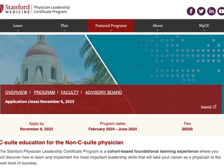 Stanford Physician Leadership Certificate Program (CE Accreditation)