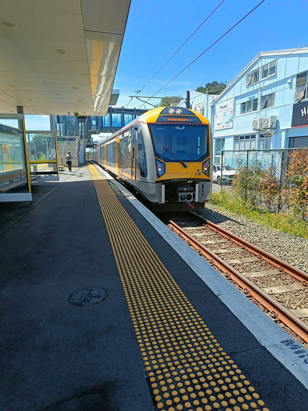 Train pulling up to train station