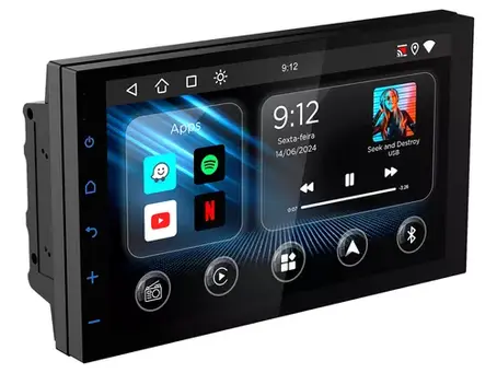 Multimídia Android 2GB 32GB 7'' com CarPlay e Android Auto Sem Fio