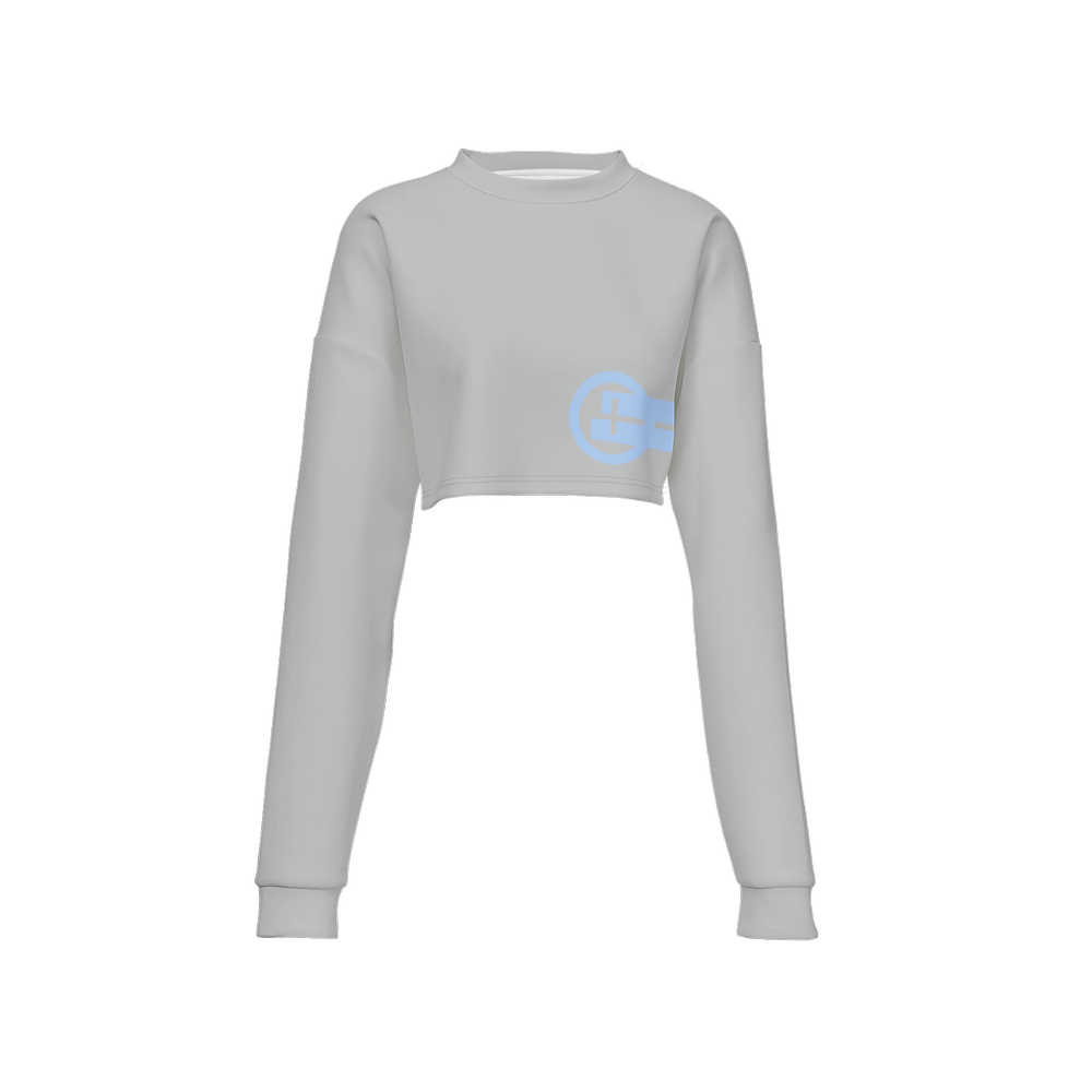 Women's Cropped Crewneck Sweatshirt-Techno Scuba Knit