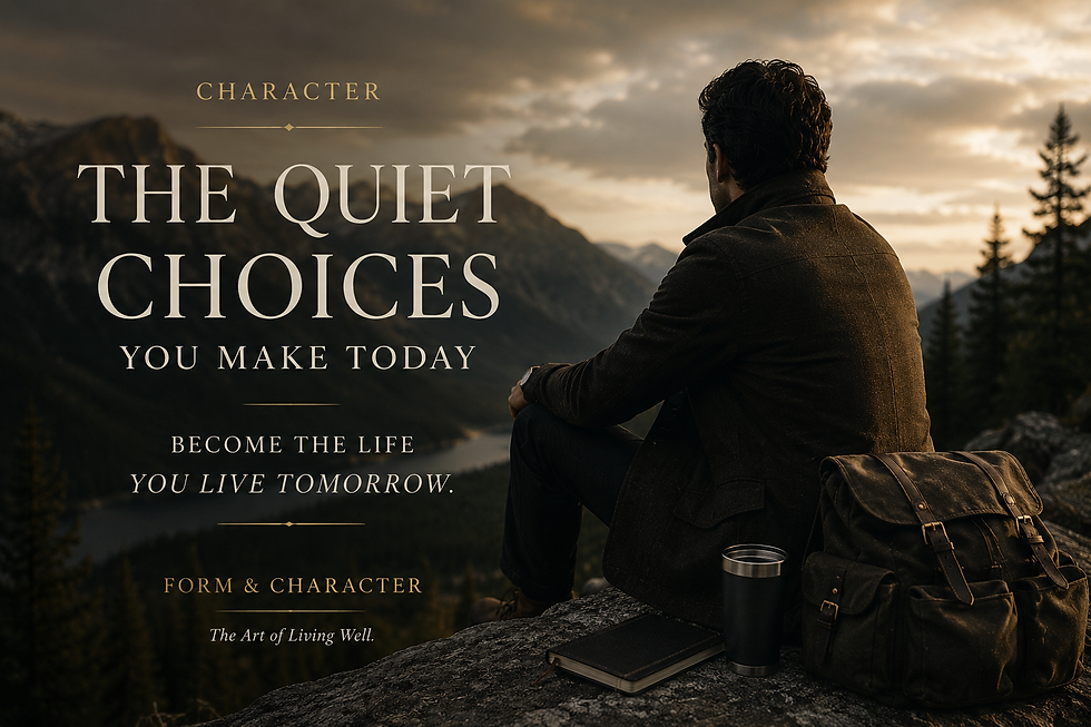 Man reflecting on discipline, integrity and character development