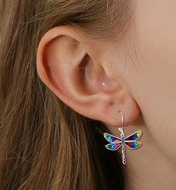 Thumbnail: Rainbow Dragonfly Earrings