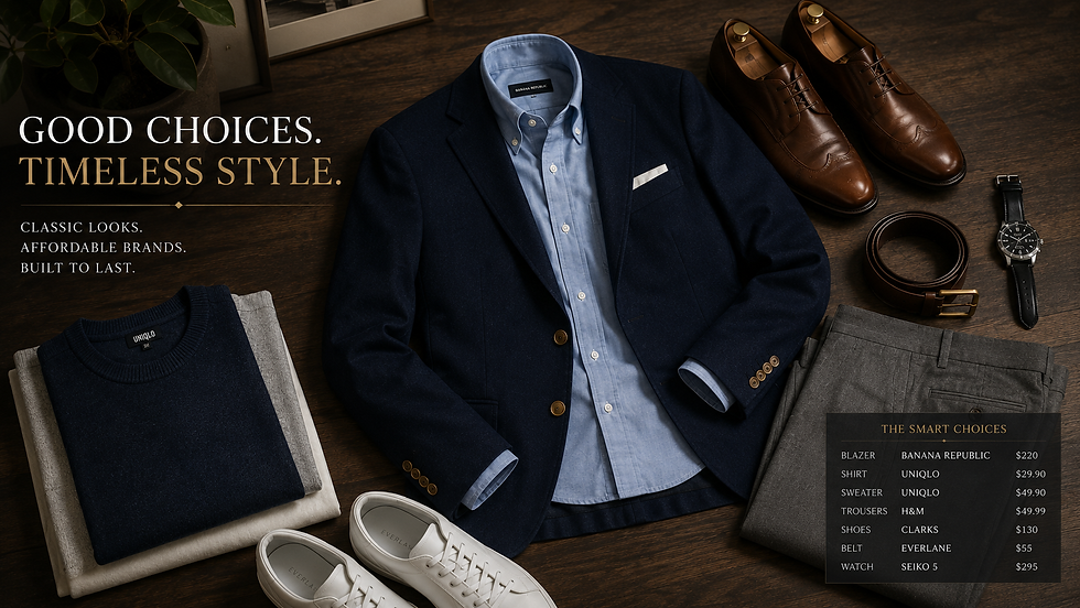 Good Choices, Better Fit, and affordable clothes for a gentlemen.
