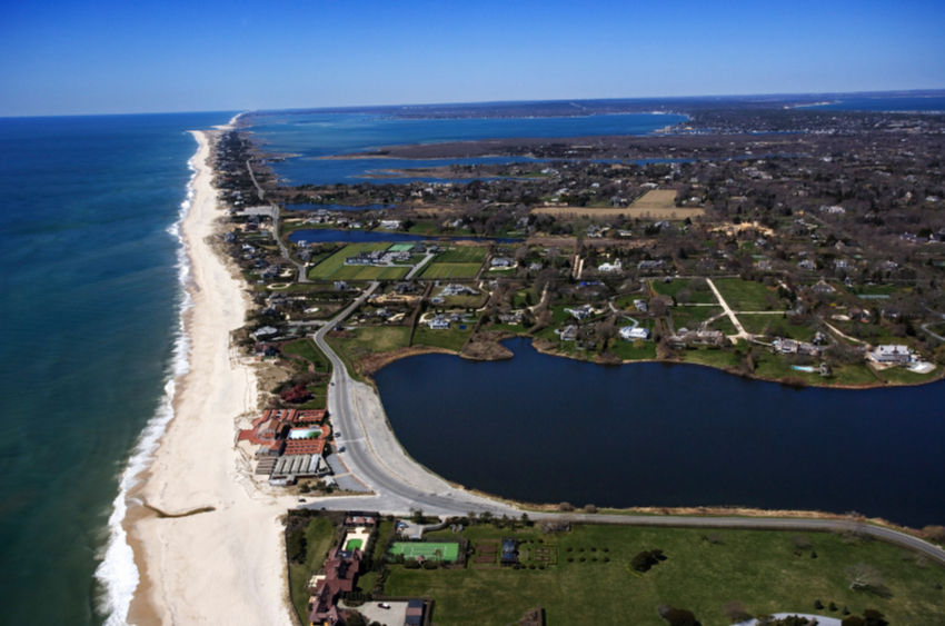 Aerial view of Shinnecock Inlet, Southampton, New York