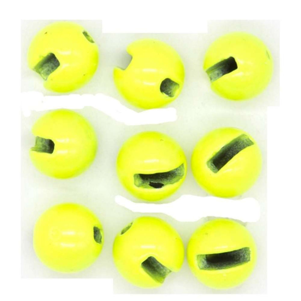 Tungsten Slotted Beads 4.6mm (3/16 inch) Flouro Yellow