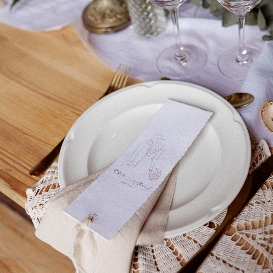 Menus personnalisés mariage