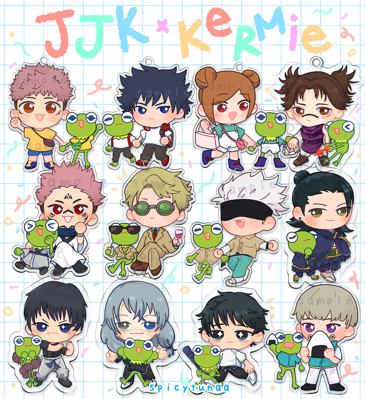 JJK & Kermie Acrylic Charms - 2.5"