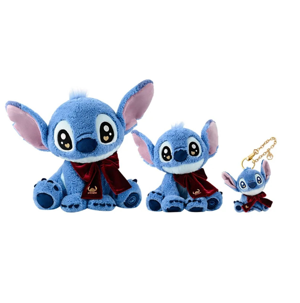 Red Bow Stitch Plush Keychain – Cute Bag Charm