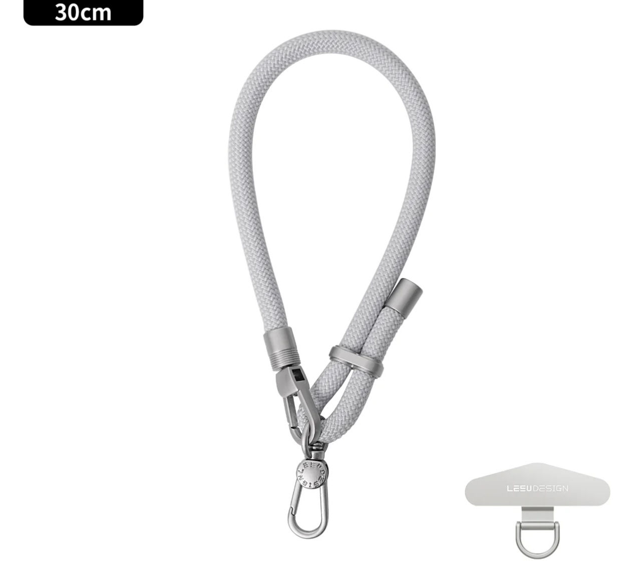 Light Gray Wrist Strap – Short Adjustable Phone Lanyard