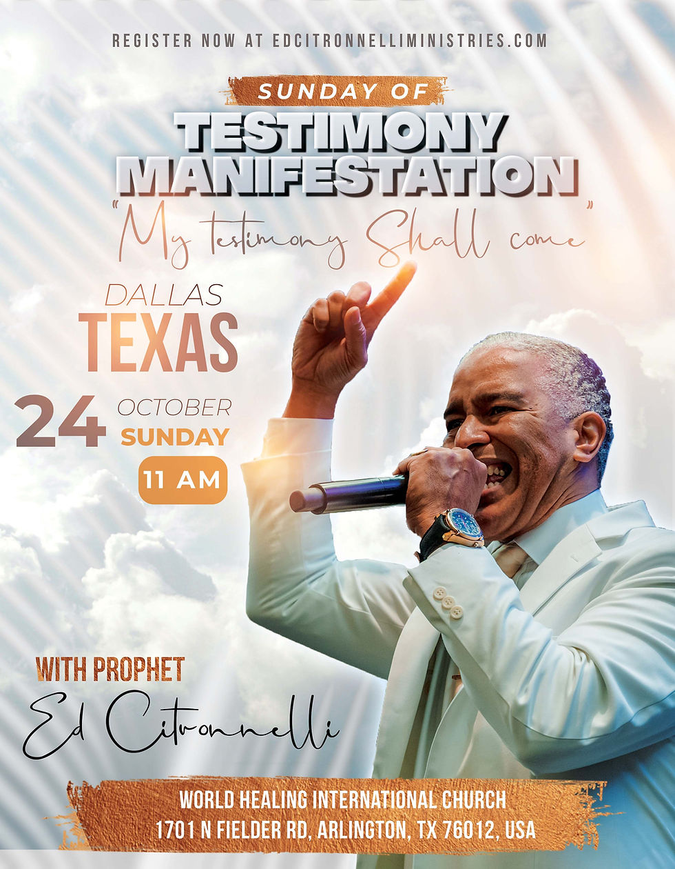 DALLAS, TX - PROPHET ED CITRONNELLI - Sunday of Testimony Service