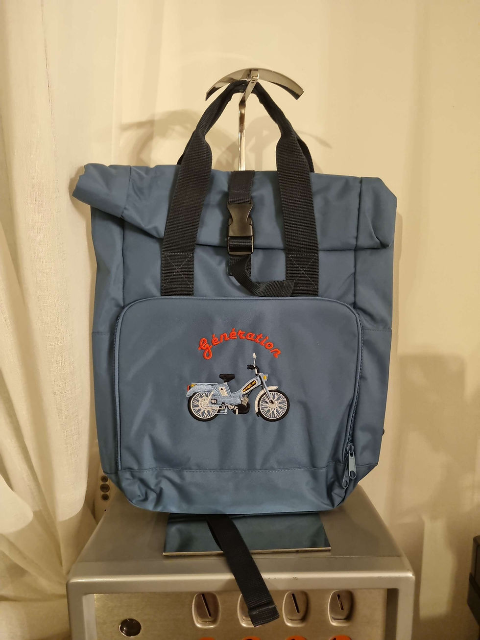 Miniature : Sac à dos thème mobylette "la bleue"