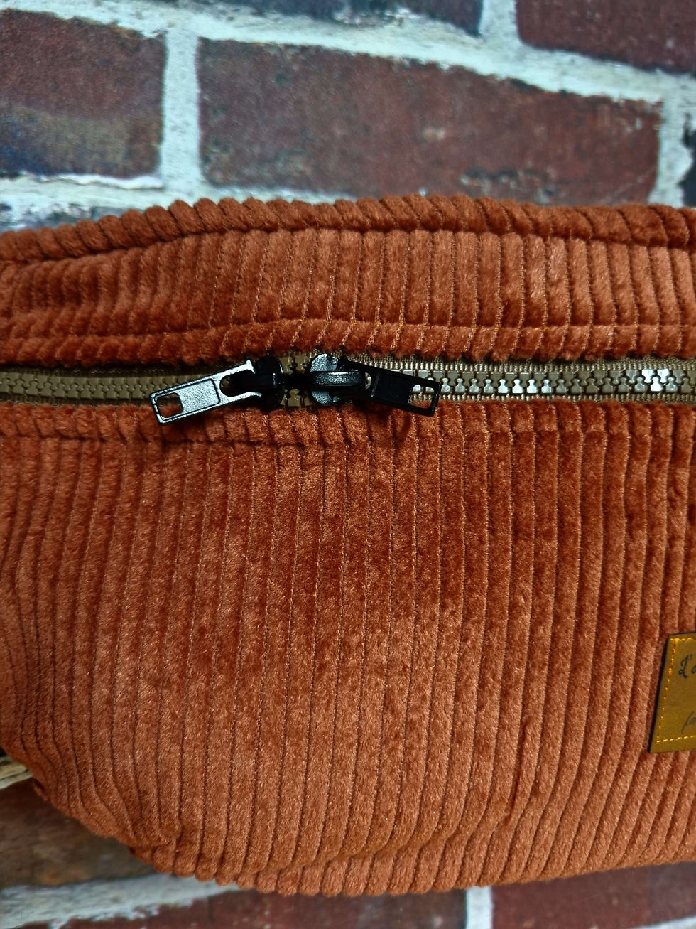 Miniatura: Sac banane XXL en velours côtelé terracota 