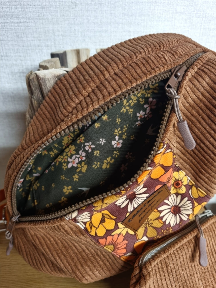 Miniature : Sac banane en velours style seventy's