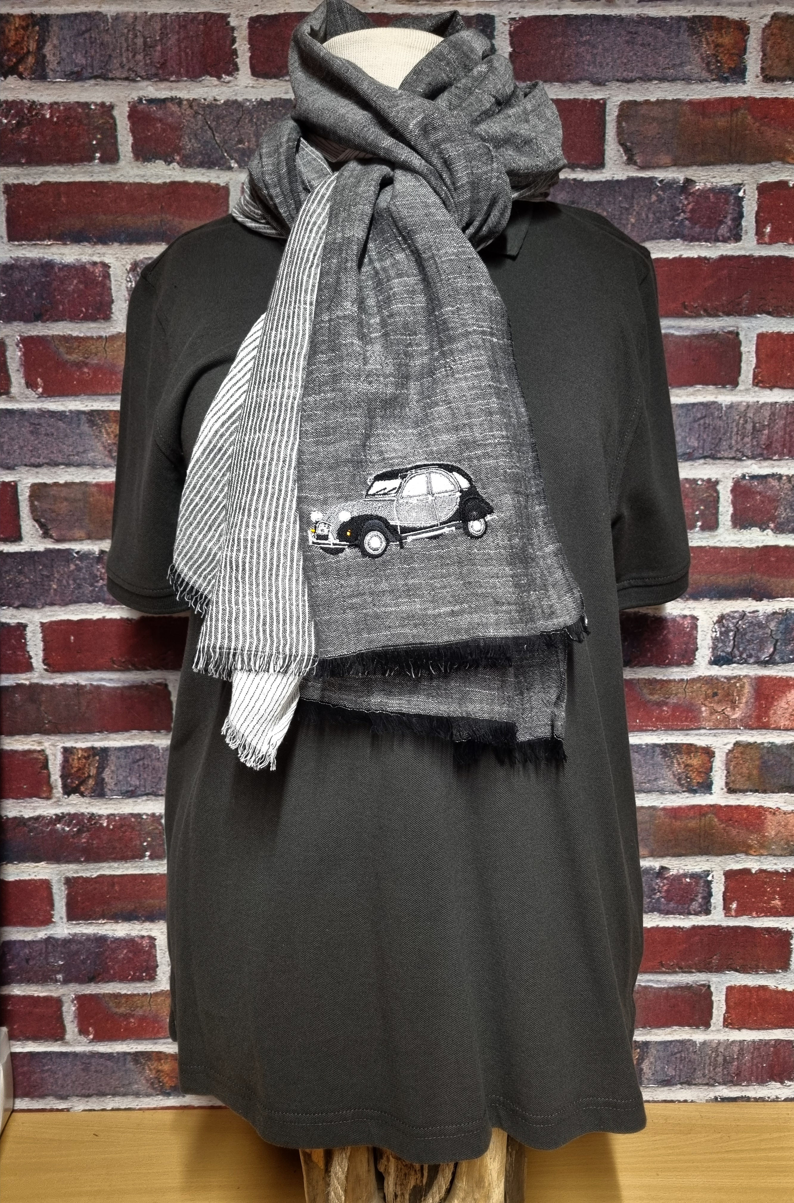 Écharpe chèche thème 2CV charleston 