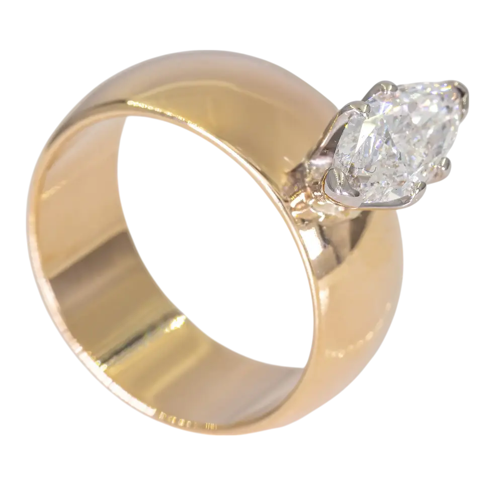 Thumbnail: 14K Gouden ring – 1,10CT Diamant Solitair