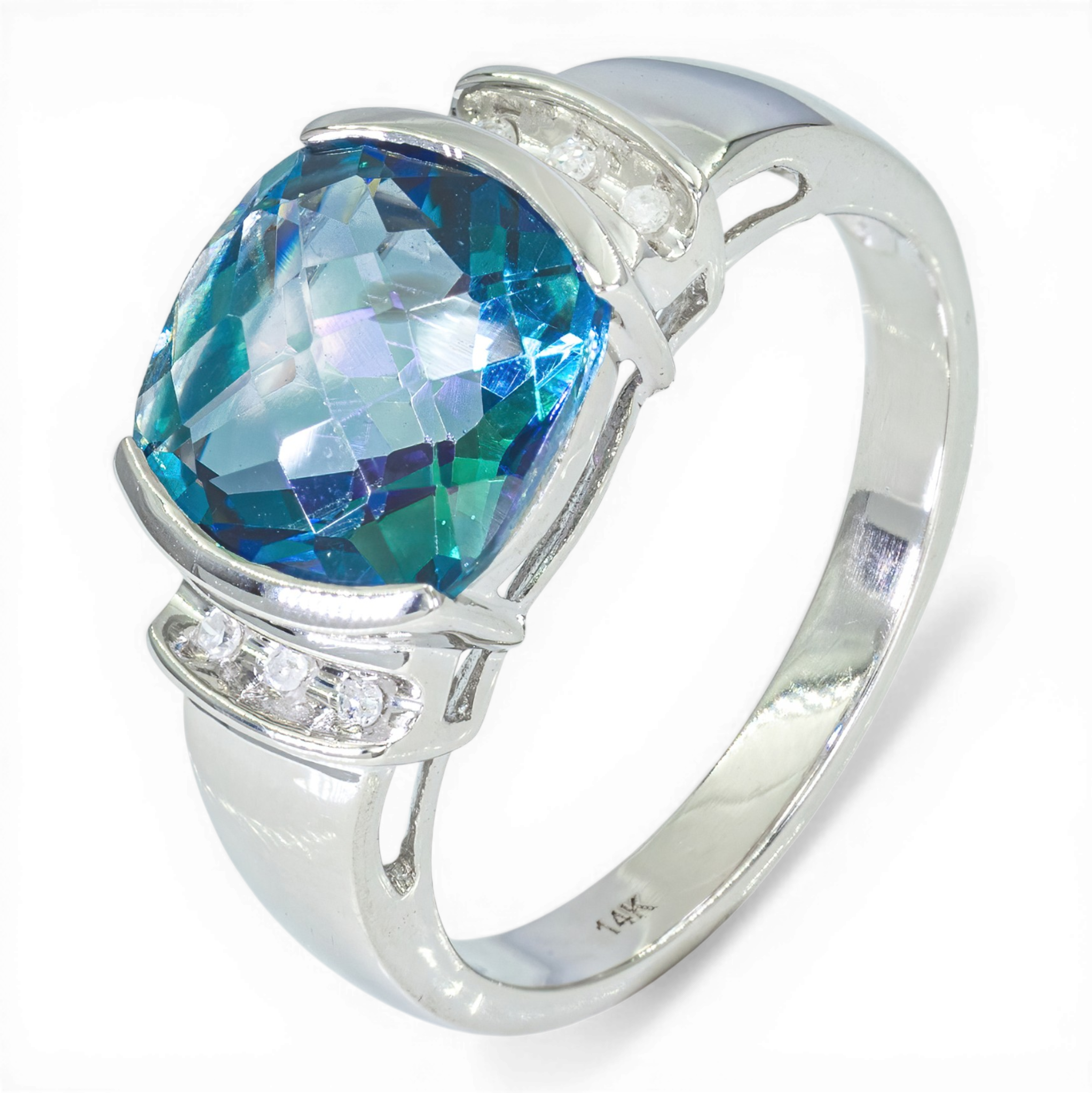 14K Gouden ring – 2,81CT Diamant & Topaas
