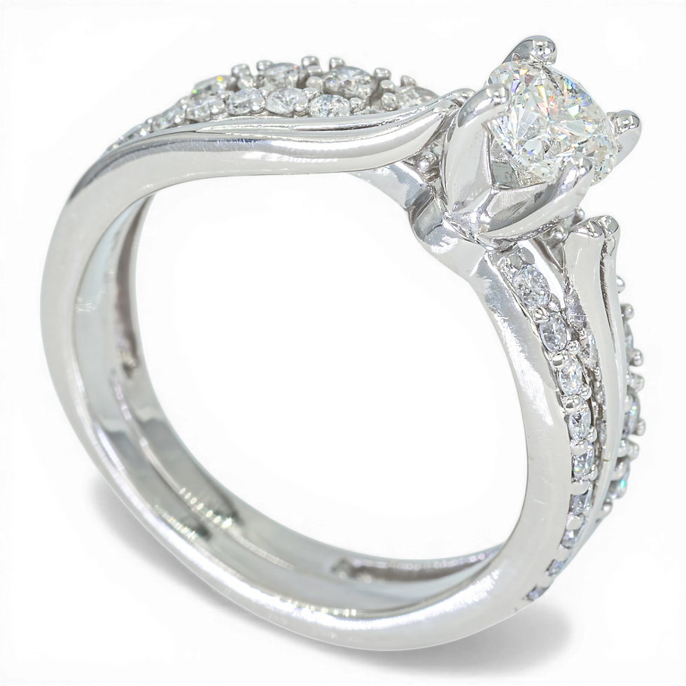 Thumbnail: 14K Gouden ring – 0,75CT Diamant (Center: 0,47CT)