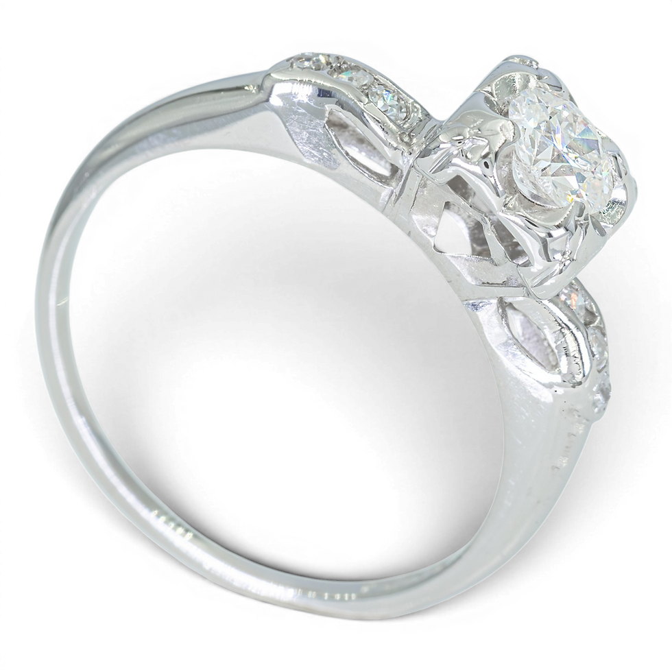 Thumbnail: 14K Gouden ring – 0,54CT Diamant (Center: 0,50CT)