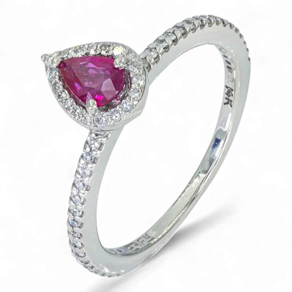 14K Gouden ring – 0,31CT Diamant & 0,39CT Ruby