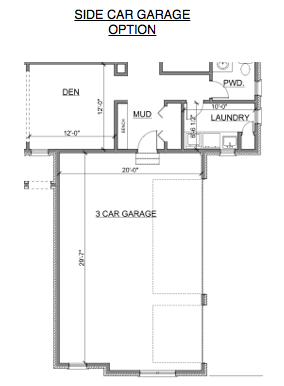 Side Turned Garage Option