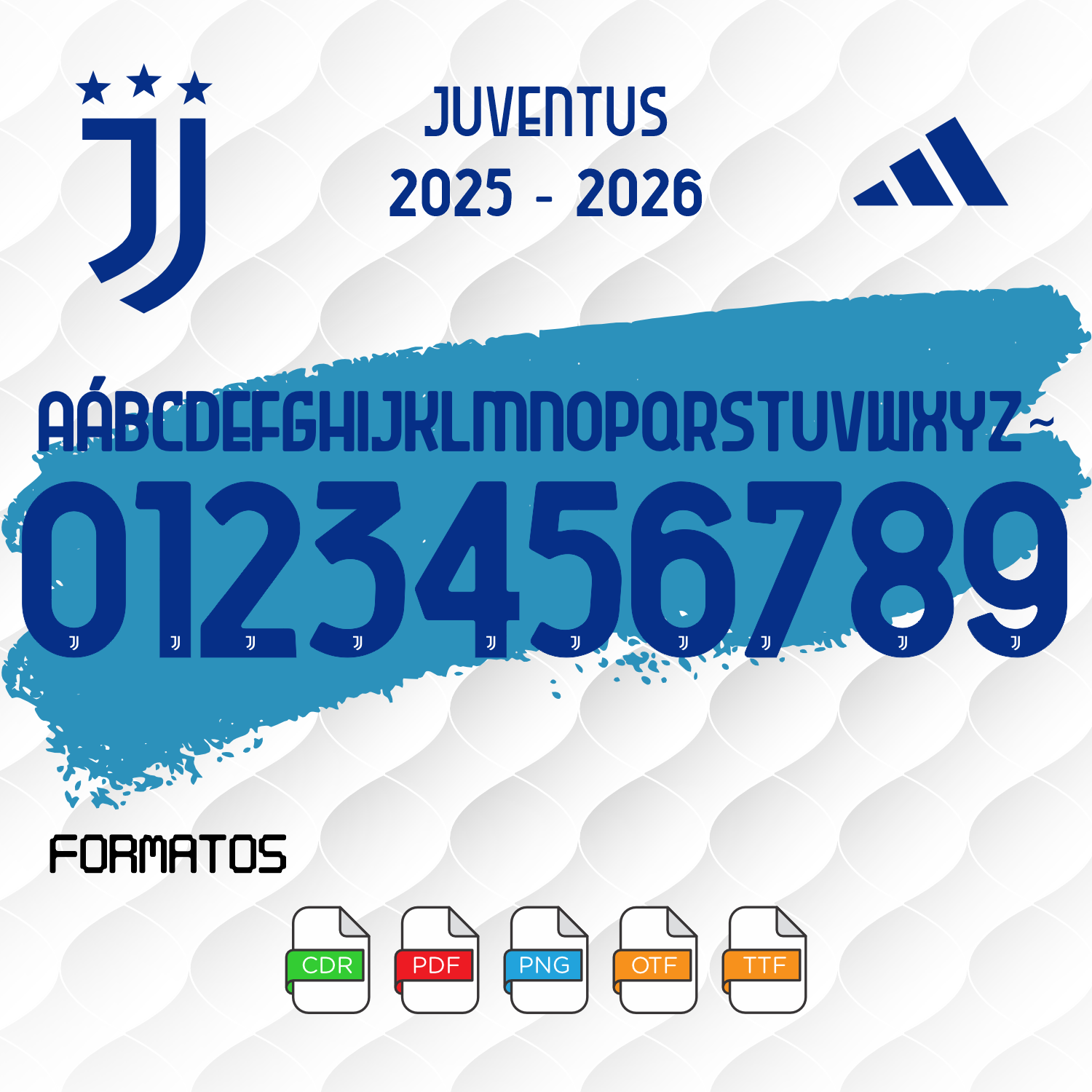 ⚪⚫ Fonte Vetorizada – Juventus (ITA) Uniforme 2 (2025/2026)