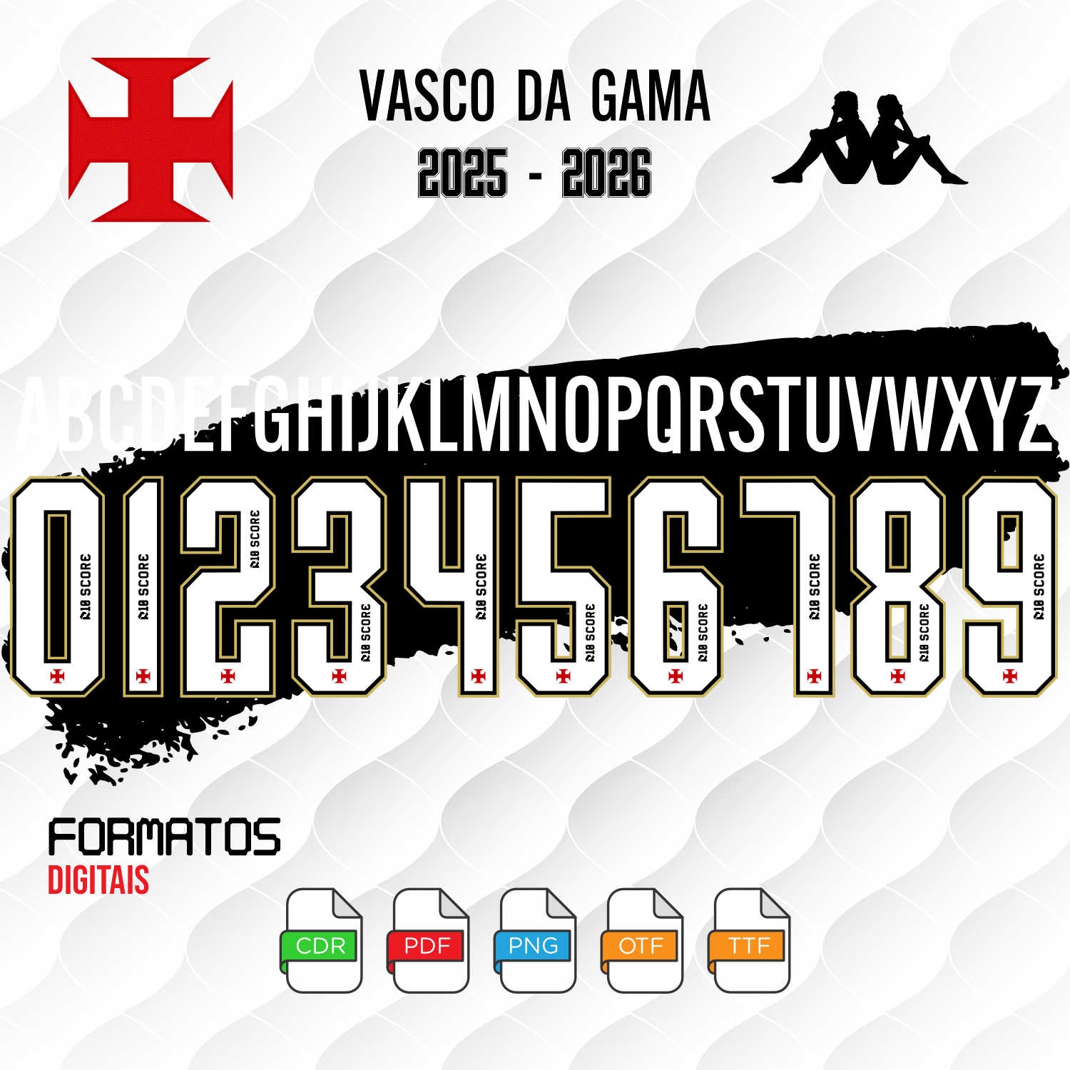 ⚫⚪✠ Fonte Vetorizada – Vasco da Gama-RJ Uniforme 2 (2025/2026)
