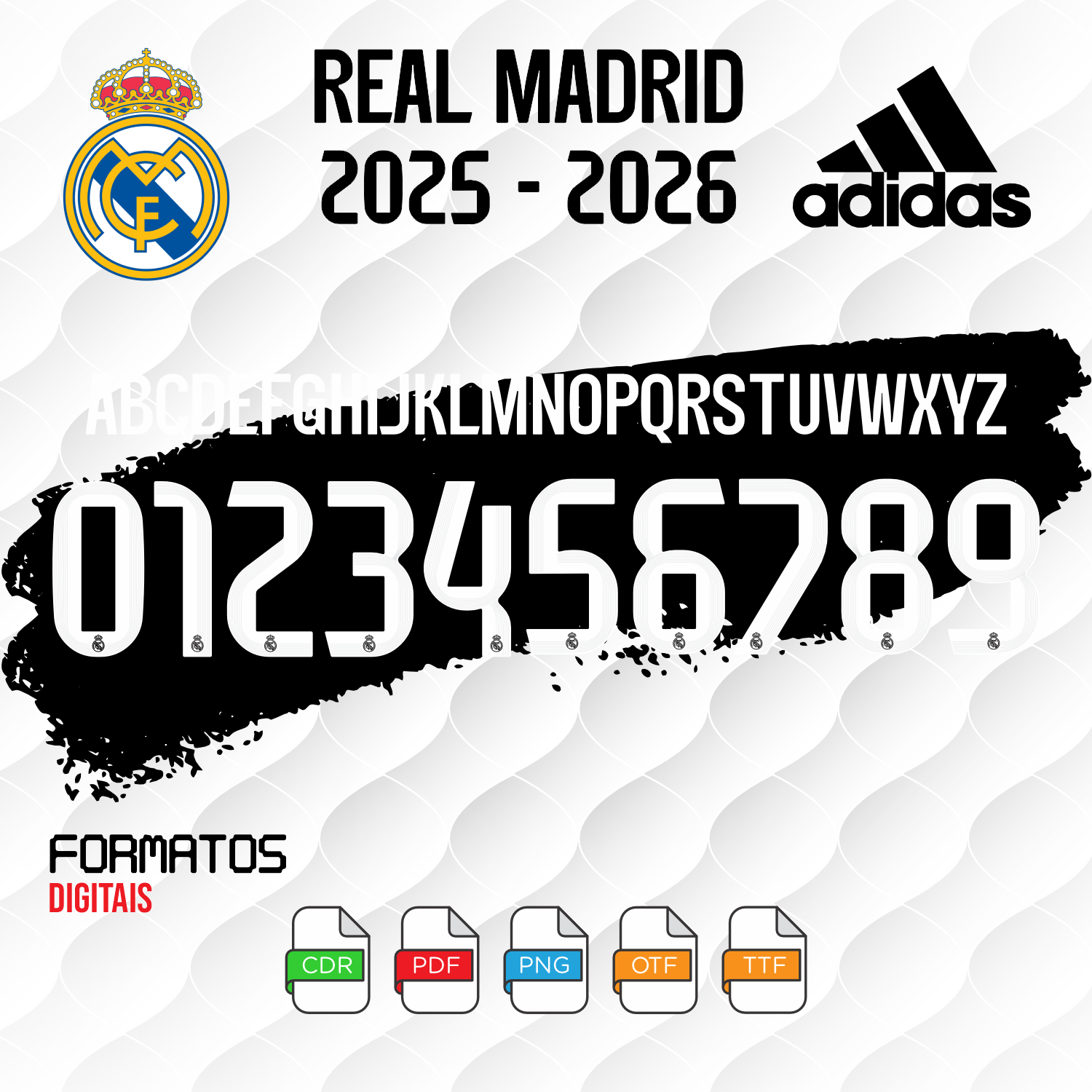 Fonte Vetorizada – Real Madrid (ESP) Uniforme 2 (2025/2026)