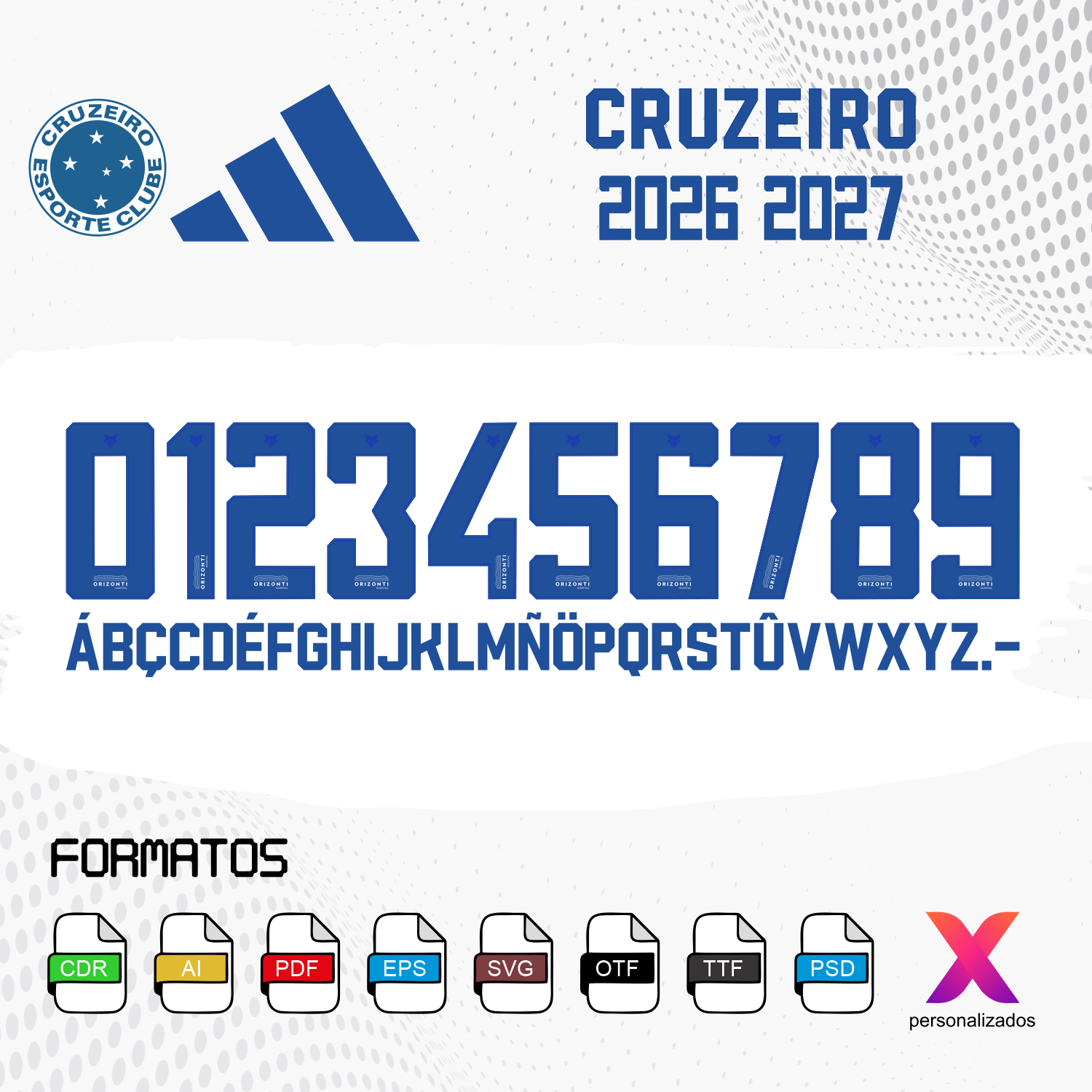Fonte Vetorizada – Cruzeiro-MG Uniforme 2 (2026/2027)