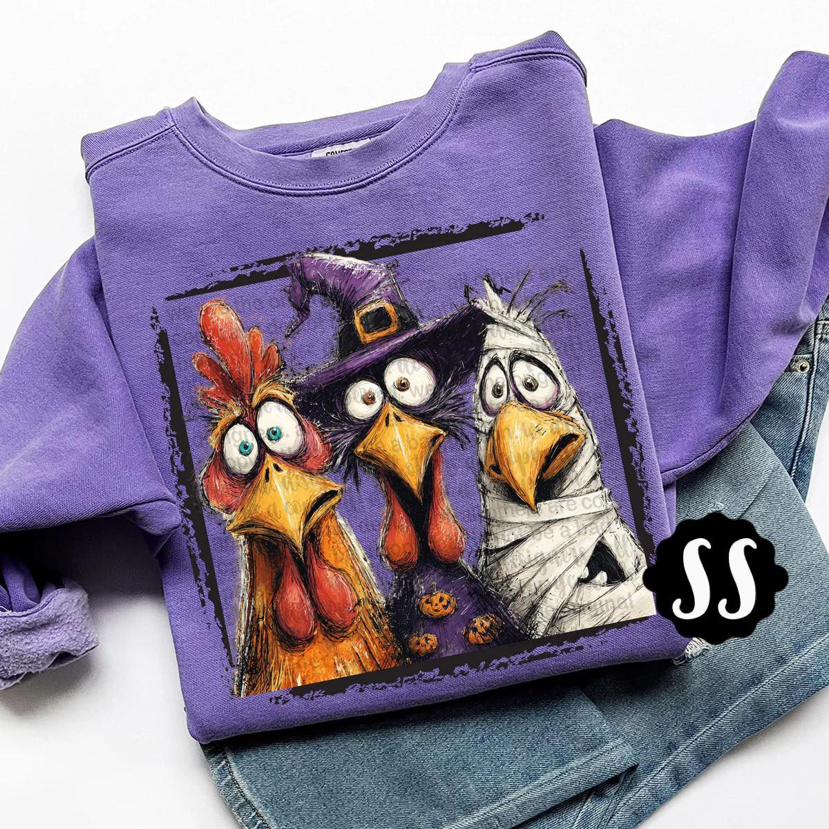 Halloween Chicken in costumes