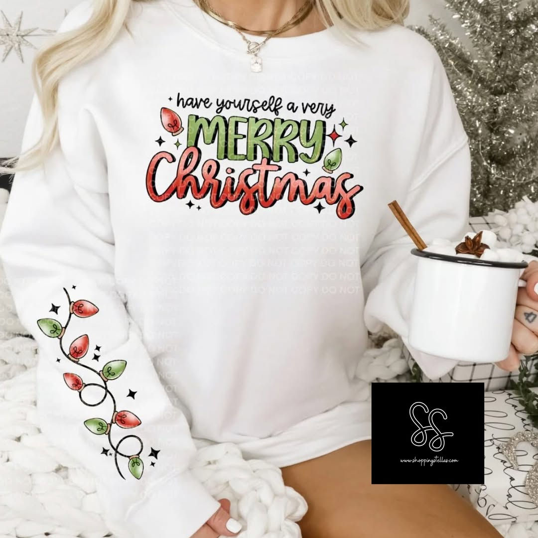 Merry Christmas with sleeve lights